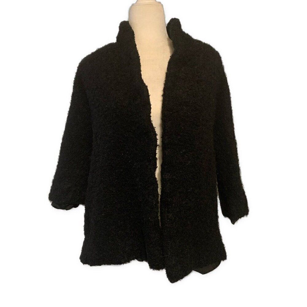 Forstmann Vintage Winter Solid Black Wool Long Sleeve Jacket Cost Small